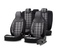 otoM Universal Fabric 'CityBug' Seat cover set 'Sports' Black/Grey/White - 9-pieces - compatible with Side-Airbags