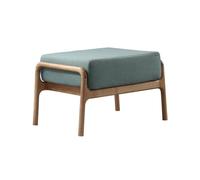 Otomana Mid-Century Modern Ottoman Upholstered Footstool w/Removable Padded Seat Solid Rubber Wood Shoe Bench Low Foot Stool for Entryway Bedroom Taburete