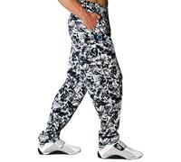 Otomix Men's Baggy Bodybuilding Workout Muscle Pants - Black/White - X-Large