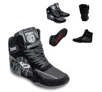 Otomix Ninja Warrior Men's Boxing Shoes - Flat Top and Bottom - for Weightlifting, Strength Training, Deadlift, Wrestling - Multiple Sizes and Colors Black