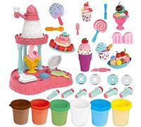 OTONOPI Dough Play Set Kitchen Creations Color Dough Ice Cream Maker Machine Modeling Dough Art and Crafts Food Pretend Play Toys for Kids with Dough and Mold Pack of 29pcs