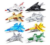 OTONOPI Fighter Jet Die-cast Jet Plane Model Airplane Aircraft Military Air Force Army Toy Play Set Pull Back Toy for Kids Party Favor Cake Top Decor Pack of 8