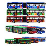 OTONOPI Toy Bus Set Die Cast Metal Pull Back City Car Toy Sight-seeing Tour School Buses with Visual Seats Vehicle Present for Kids Boys Girls Ages 1:64 Scale Pack of 3
