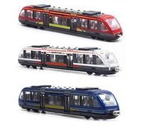 OTONOPI Toy Train Set High Speed Locomotive Engine Die Cast Model Car Sliding Linked Subway Bullet Train Set for Kids Pack of 3