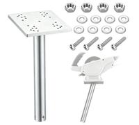 Otoolling 12 Inch Silver Gimbal Mount Aluminum Rod Holders Mount Marine Holder for Downriggers Boat Fishing Trolling Rod Support Heavy Duty Corrosion Resistant Secure Installation Offshore Use