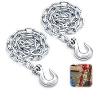 Otoolling 2 Pack 48 Inch Chain and Slip Hook for T Post Puller Fence Post Remover Tool Galvanized Steel Lifting Chain, Works with Jack Lever, Heavy Duty for Fence Poles Sign Tree Stumps Removal Repair
