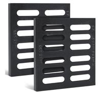 Otoolling 2 Pack Cast Iron Drain Grate 12 x 12 Inch Heavy-Duty Outdoor Drain Cover En124 B125 Class Channel Black Square Drainage Grate for Concrete Floor Yard Driveway Garage Concrete Floor