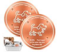 Otoolling 2 Pack Copper Disk for Dog Water Bowl Dispenser, 4 Inch 0.6mm Thick 99.9% Pure Copper Disc, Physical Safe Purifier with 4 Point Support, Universal Fit for Dog, Pets Bowls, All-Season Use