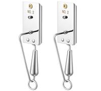 Otoolling 2 Pack No 2 Stainless Steel Fishing Trolling Planer, 5.125 Inch Diving Planer Board with Metal Wire Arm and Ring Connector for Saltwater Lure Depth Control, Mackerel Bluefish Wahoo Tuna