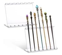 Otoolling 2 Pcs Acrylic Magic Wand Holder Vertical Display Hold 7 Wands Wizard Magic Prop Storage Stand Holder for Home Office Display Decoration