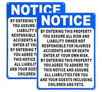 Otoolling 2 Pcs Not Responsible for Accidents or Injuries Sign Aluminum Enter at Your Own Risk Warning Sign 9 x 12 Inches Notice by Entering This Property for Lost or Stolen Items