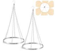 Otoolling 2 Set 12 Inches Silver Metallic Ceiling Drapes Hanging Kit for 6 Panels Wedding Ceiling Drapes Canopy Hoop Metal Hardware Kit for Draping Fabric Indoor Outdoor Decorations Photo Backgrounds