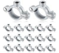 Otoolling 20 Pack 3/4" Split Ring Pipe Hanger for 3/8" Thread Rod Galvanized Iron Mounting Bracket for Tubing Wall Ceiling Mount Combination Industrial Decor