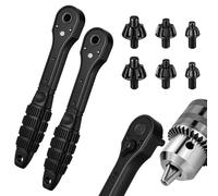 Otoolling 2pcs 2 in 1 Drill Chuck Ratchet Spanner 2025 Universal Chuck Key Replacement Tool 2 in 1 Ratchet Drill Key Wrench Compatible with Most Electric Drills and Power Tools