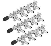 Otoolling 3 Pack 4-Way Aquarium Stainless Steel Air Flow Control Lever Valve with Airline Tubing Connector for Air Pumps Fish Tank Multi-Port Distributor Splitter