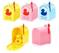 Otoolling 3 Pcs 3D Printed Magnetic Cruising Ducks Mailbox Wall Mounted Mini Box for Cruise Door Refrigerator Travel Gift Take One Leave One Hiding Game (Pink,Yellow,Blue)