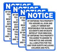 Otoolling 4 Pcs Not Responsible for Accidents or Injuries Sign Aluminum Enter at Your Own Risk Warning Sign 9 x 12 Inches Notice by Entering This Property for Lost or Stolen Items