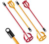 Otoolling 4 Pcs Paint Mixer for Drill Paint Stirrer Fits 1-5 Gallon Buckets for All Standard Drill Bits, 2 Large and 2 Medium - Zinc Plated Stirrer Mixer Rods for Concrete Resin Epoxy (Red, Yellow)