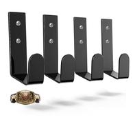 Otoolling 4 Pcs Wrestling Championship Belt Wall Display Holder Belt Horizontal Wall Mount Display Organizer Secure Rack for Wrestling Gifts and Awards(Black)