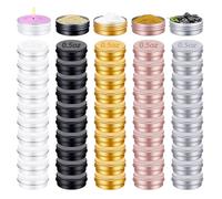 Otoolling 50 Pcs Multi Colored 0.5 oz Lip Balm Containers Bulk 15 ml Refillable Tins for Salves Aluminum Tin Containers with Lids for Cosmetic Travel Cream Lotion Dispenser Spices DIY Gift Making