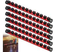 Otoolling 6 Packs Magnetic Screwdriver Organizer and Wrench Organizer Aluminum Rail Screw Driver Hand Tool Holder Toolbox Organization, Black, Tools Not Included (12 Inch 72 Slots)