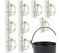 Otoolling 8 Pcs Water Bucket Hook with Pin Heavy Duty Wall Mounted Horse Feed Bucket Hook Hanger Holder Metal for Horse Stall Stable Barn Animal Supplies