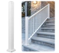 Otoolling Aluminum Railing Post Kit 3 in. x 3 in. x 39 in. Include 1 Pcs Deck Railing Post Kit 4 Pcs Expansion Screws Made with Heavy Duty Powder Coated, Rust-Proof, Fits 36" Height(White)