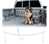 Otoolling Chain Dog Truck Bed Cross Tether Metal Truck Bed Dog Leash System Chew Proof Heavy Duty Tie Out Chain Leash for Pickup, Car, Trucks(for 1 Dog)