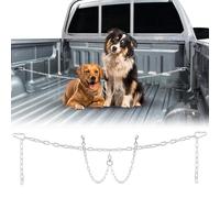 Otoolling Chain Dog Truck Bed Cross Tether Metal Truck Bed Dog Leash System Chew Proof Heavy Duty Tie Out Chain Leash for Pickup, Car, Trucks (for 2 Dog)