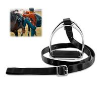 Otoolling Stirrup Mounting Aid for Hose Riding 37"-50" Adjustable Size Equestrian Step up Stirrup for Saddle Western with Nylon Strap Rubber Anti-Slip Pad Kid Horse Tack No Mounting Block