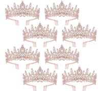 Otoolling Tiaras and Crowns for Women Princess Crystal Tiara Crown with Comb Rhinestone Hair Accessories, Rose Gold, One Size