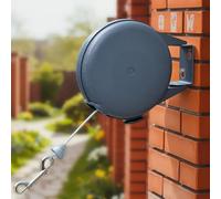 Otoolling Wall Mounted Retractable Dog Leash 39ft Extra Long Steel Cable with Length Lock, Anti Tangle Pet Leash for Medium Large Dogs up to 50lbs, Multi Purpose Outdoor Indoor Retractable Dog Tie