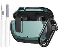 OTOPO Compatible Beats Studio Buds 2021/Buds+ Case 2023, [Secure Lock] Cool Beats Studio Buds Plus Protective Cover with Keychain&Cleaner kit for New Beats Studio Ear Buds Case - Black/Green