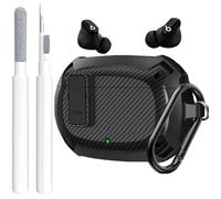 OTOPO Compatible Beats Studio Buds 2021/Buds+ Case 2023, [Secure Lock] Cool Rugged Beats Studio Buds Plus Protective Cover with Keychain&Cleaner kit for New Beats Studio Ear Buds Case - CF Black