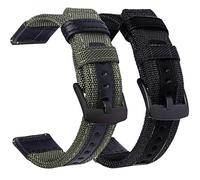 OTOPO Compatible Galaxy Watch 3 45mm Strap, Galaxy Watch 46mm Strap, Gear S3 Strap - 2Pack 22mm Premium Nylon Replacement Wrist Strap for Galaxy Watch 46mm /S3 Frontier Smartwatch -Black+Green