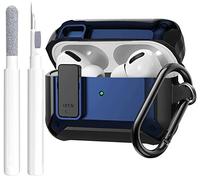 OTOPO for Airpods Pro 2/1 Case Cover with Lock Clip (2019/2022/2023), Rugged Case for Airpod Pro 2nd/1st Generation Shockproof Protective Skin with Keychian&Cleaning Kit for Apple iPod Pro, Black/Blue