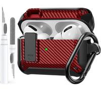 OTOPO for Airpods Pro 3 Case with Lock Clip, Rugged Apple Airpods Pro 3rd Generation Cover 2025 Men Women, Armor Shockproof iPod Pro3 Gen Protective Hard Shell with Cleaner Kit, Red