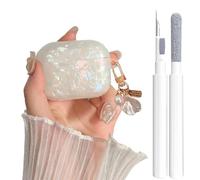 OTOPO for Cute Airpods Pro 3 Gen Case Girl Women 2025 with Cleaner Kit, Glitter Shell Pattern Apple iPod Pro 3rd Generation Protective Cover Skin with Pearl Shell Keychain, Colorful