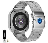 OTOPO Lock Buckle Metal Strap Compatible SAMSUNG Galaxy Watch 8 40mm 44mm/8 Classic 46mm Strap 2025, Business Stainless Steel Wrists traps for Galaxy Watch 8 Classic Men and Women Silver