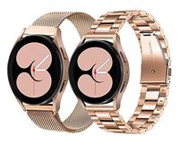 OTOPO Premium Stainless Steel Milanese Mesh Watch Band Compatible with Samsung Galaxy Watch 3 41mm, 4 44mm, Active 2 40mm - 20mm, Gold, 21mm, Unisex, Formal, Sports, Not Water Resistant