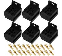 OTOTEC 10pcs 5-Pin Automotive Relay Sockets 36x33x24mm with 6.3mm Connecters for 12/24V 30-80A Relays