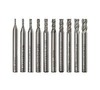 OTOTEC 10Pcs HSS 4-flute Straight Shank End Mill Cutter Kit 1.5//2/2.5/3/3.5/4/4.5/5/5.5/6mm Dia 6mm Handle for Wood Carbon Steel Alloy Steel