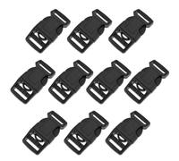OTOTEC 10pcs Mini Key Buckle 5/8Inch Plastic Side Release Buckles Suitable for Tactical Paracord Bracelet Military Black