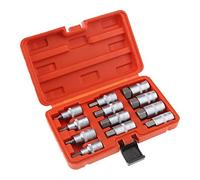OTOTEC 12Pcs 1/2 Inch Drive Hexagon Bit Socket Set, Impact Socket with Knurling CR-V Chrome Plated H5 to H22 - Length 55mm