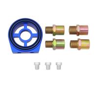 OTOTEC 1Set Oil Filter Sandwich Adapter Plate Kit 1/8 NPT Oil Temperature Sensor Adapter Pressure Adapter Oil Filter M18 M20 M22 3/4-16 Thread Adapter Blue