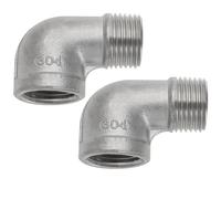 OTOTEC 2 Pcs 304 Stainless Steel 90 Degree Elbow Connectors 1/2inch BSP Thread Elbow Connector Pipe Fitting for Pipe Connecting Conversion