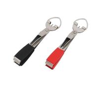 OTOTEC 2 Pcs 4 In 1 Fly Line Clippers Fishing Knot Tying Tool Multifunctional Fly Fishing Tool Fly Tying Wire Clipper Nipper Quick Knot Tool Fast Tie Nail Knotter Tackle Accessory, Black & Red
