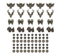 OTOTEC 20 Sets Snap Buttons 4 Animal Patterns Deer Head Small Dog Owl Butterfly Snap Fasteners Press Studs Cap for Leather Craft DIY Jacket Bag Clothes Fabric Bronze