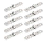 OTOTEC 20PCS 180 Degree Folding Flip Hinges 76x15mm Hole Center Distance 15mm Heavy Duty Strap Hinges Suitable for Installing Folding Tables Sewing Machines Folding Chairs