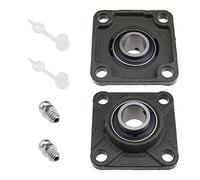 OTOTEC 25mm Bore UCF205 Pillow Block Bearings With Oil Nozzle 2Pcs Self Aligning 4-Bolt Square Flange Mounted Bearing For Conveying Systems Spin Machine Printing Machine